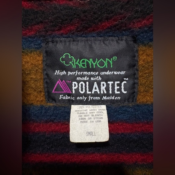 Vintage Kenyon Polartec Hooded Sweater Small Fleece Aztec Made in USA Synchilla - Picture 8 of 9